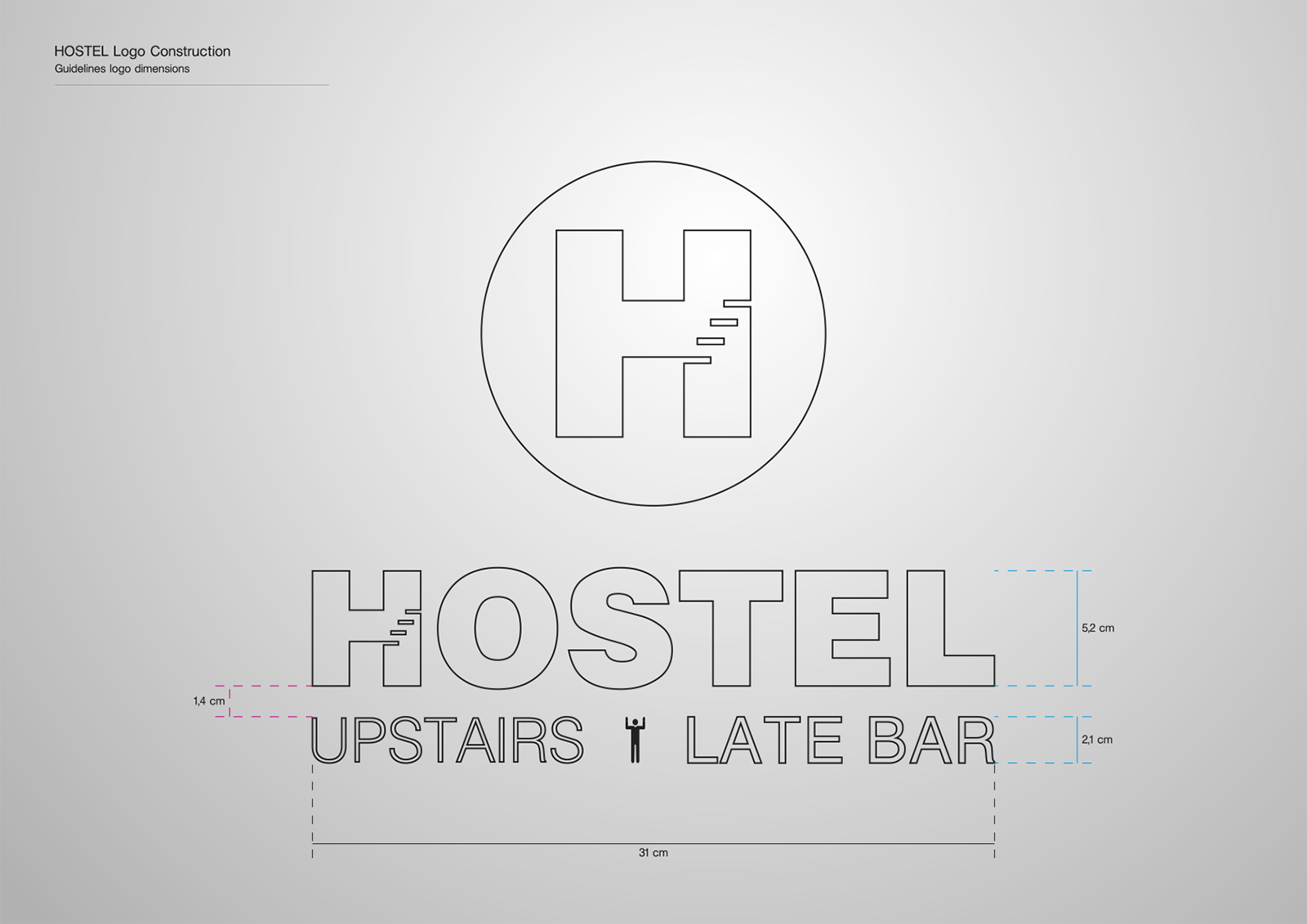 Corporate Identity Hostel_Upstairs_Late Bar_Logo dimensions_3_Yianart