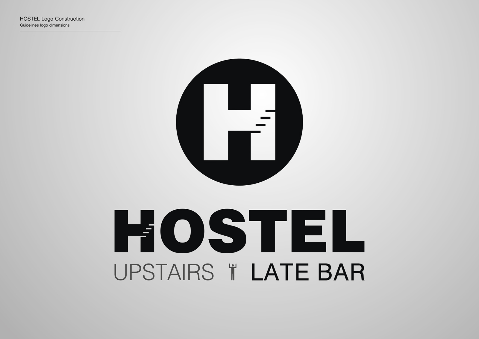Corporate Identity Hostel_Upstairs_Late Bar_Logo_Black_Yianart