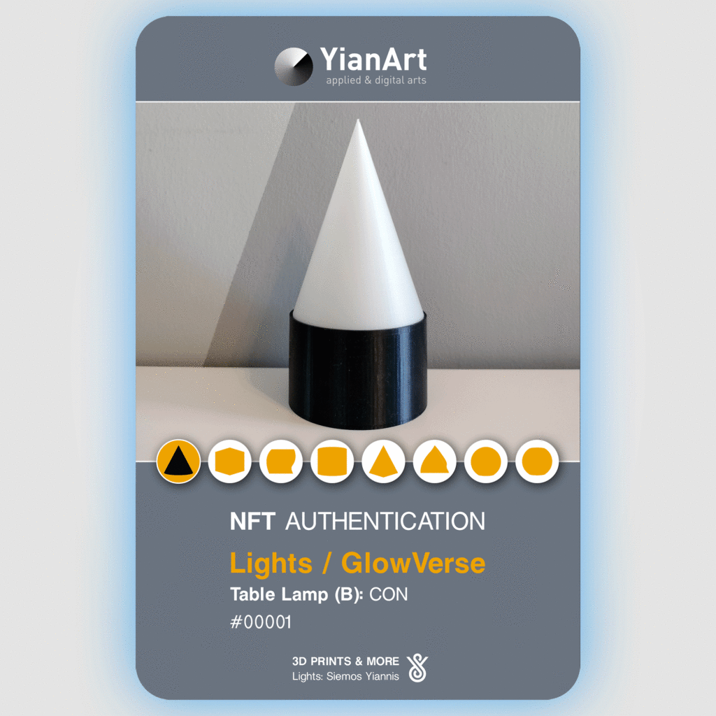 GlowVerse-3D Printed Lighting and Art - NFT/Cone Big