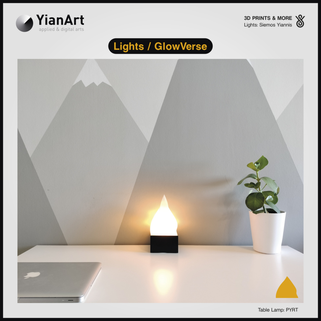 GlowVerse-3D Printed Lighting and Art - Table Lamp: PYRT