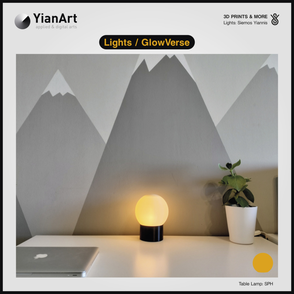 GlowVerse-3D Printed Lighting and Art - Table Lamp: SPH