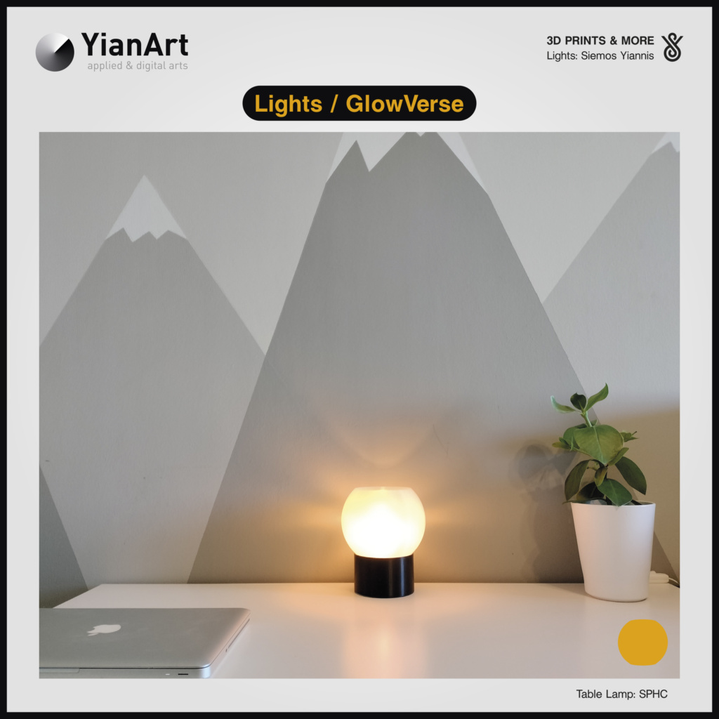GlowVerse-3D Printed Lighting and Art - Table Lamp: SPHC
