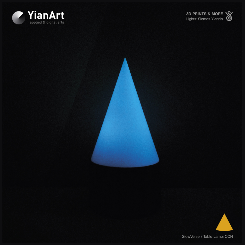 GlowVerse-3D Printed Lighting and Art - Table Lamp: CON (GLOW)