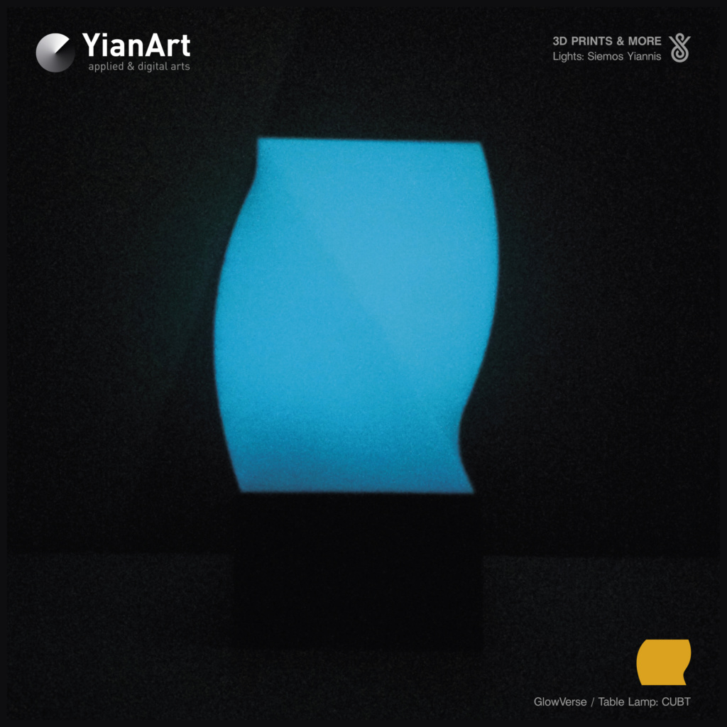 GlowVerse-3D Printed Lighting and Art - Table Lamp: CUBT (GLOW)