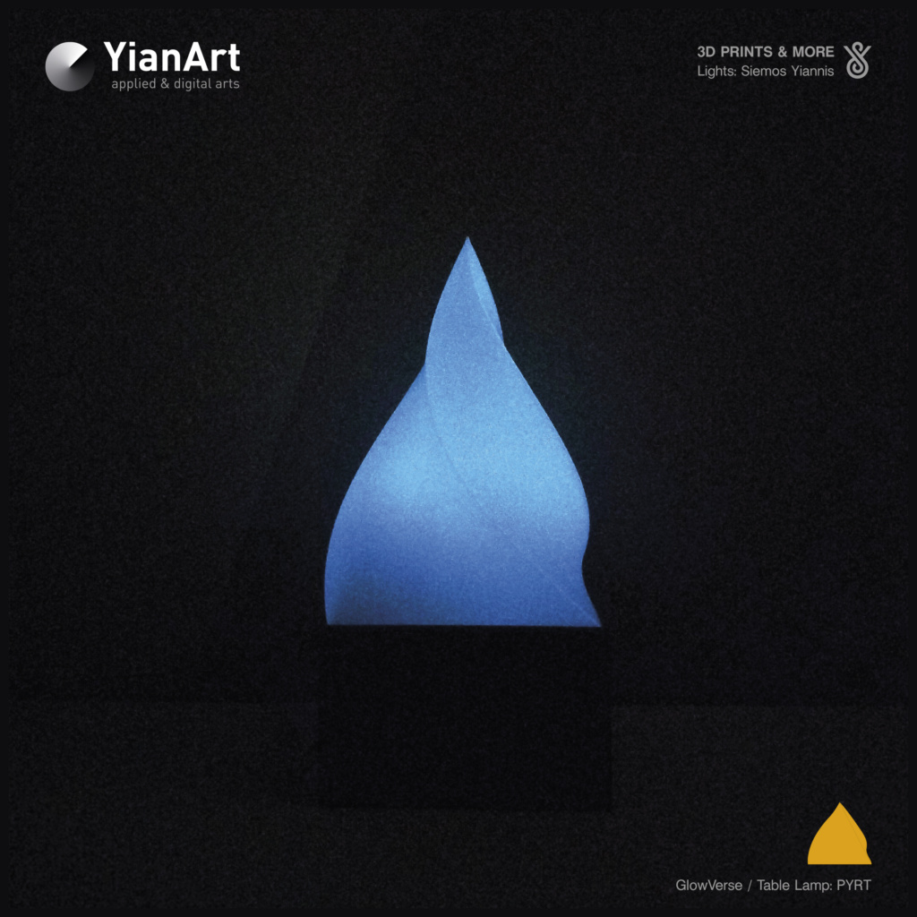 GlowVerse-3D Printed Lighting and Art - Table Lamp: PYRT (GLOW)