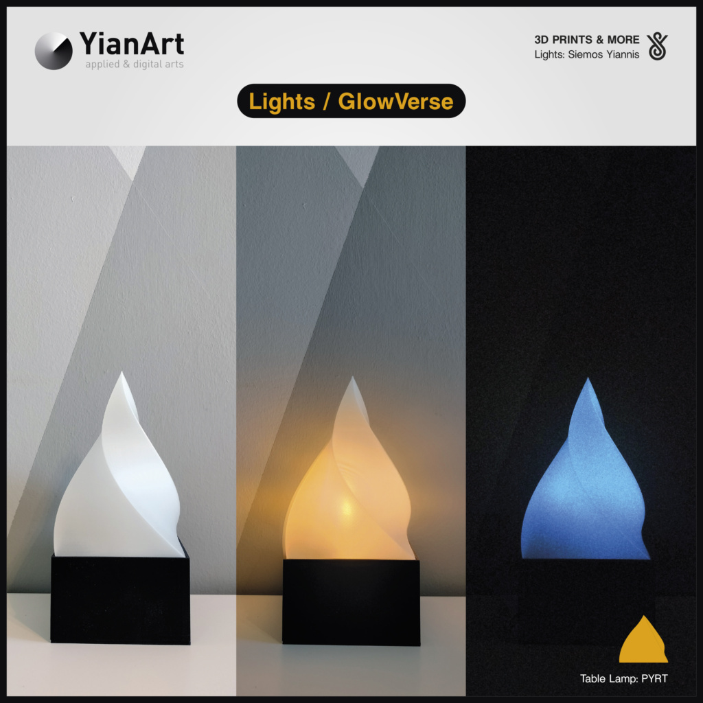 GlowVerse-3D Printed Lighting and Art - Table Lamp: PYRT