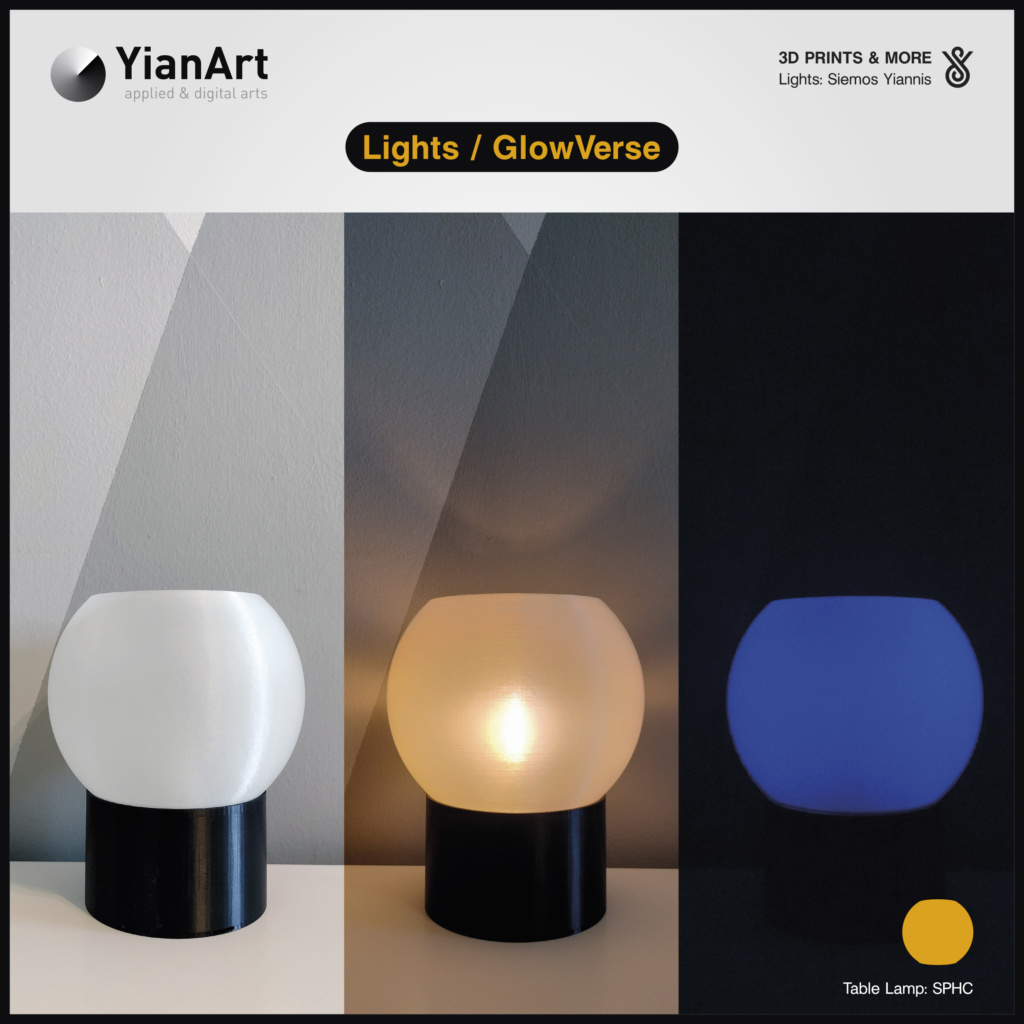 GlowVerse-3D Printed Lighting and Art - Table Lamp: SPHC