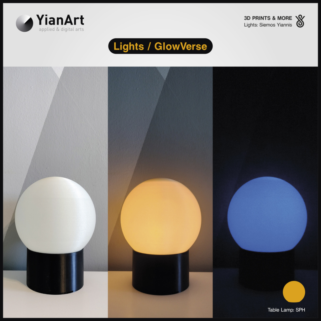 GlowVerse-3D Printed Lighting and Art - Table Lamp: SPH